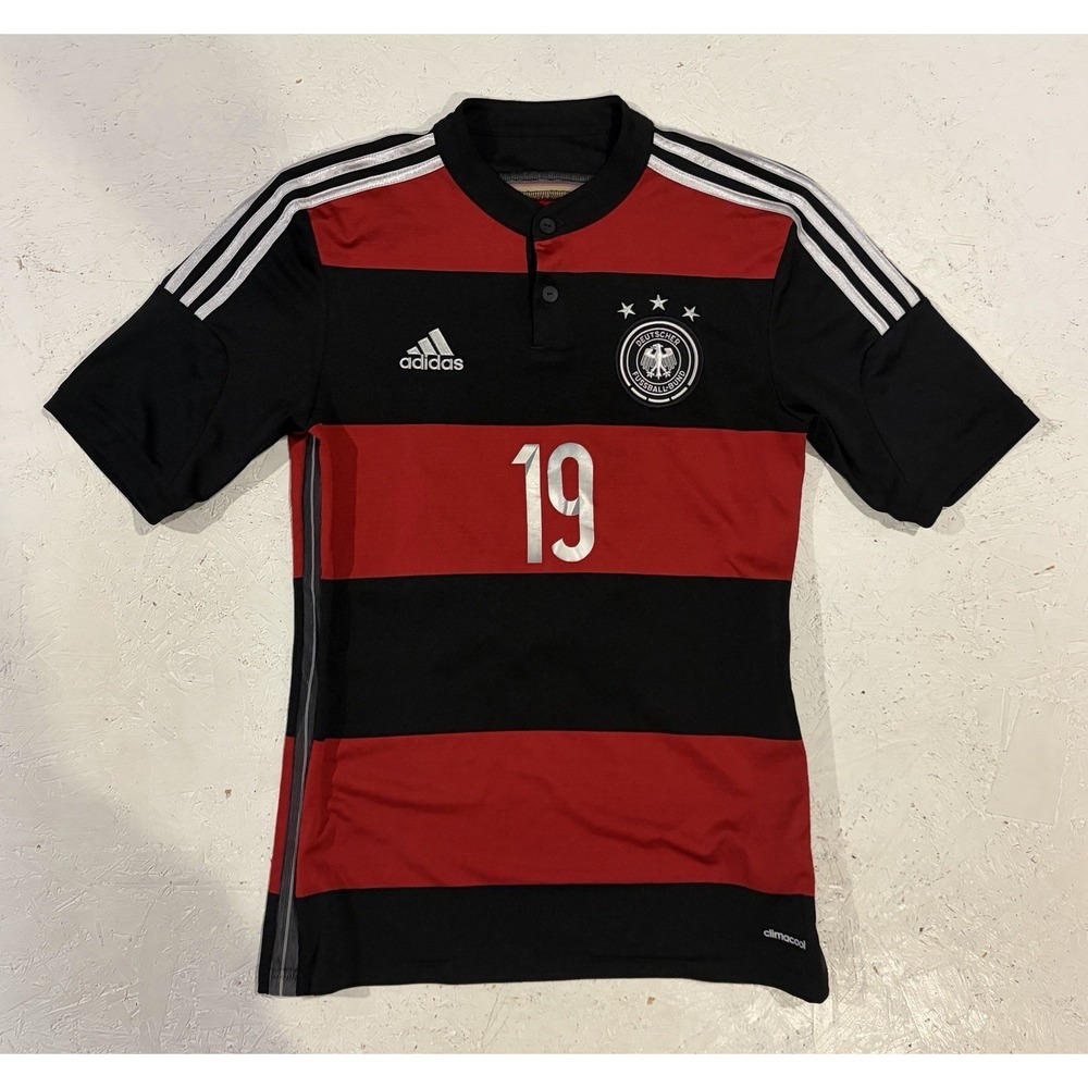 2014 2015 Germany Away Jersey #19 Gotze Adidas G74520 World Cup Soccer Mens S